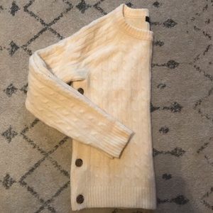 J Crew Cable-knit sweater with buttons
